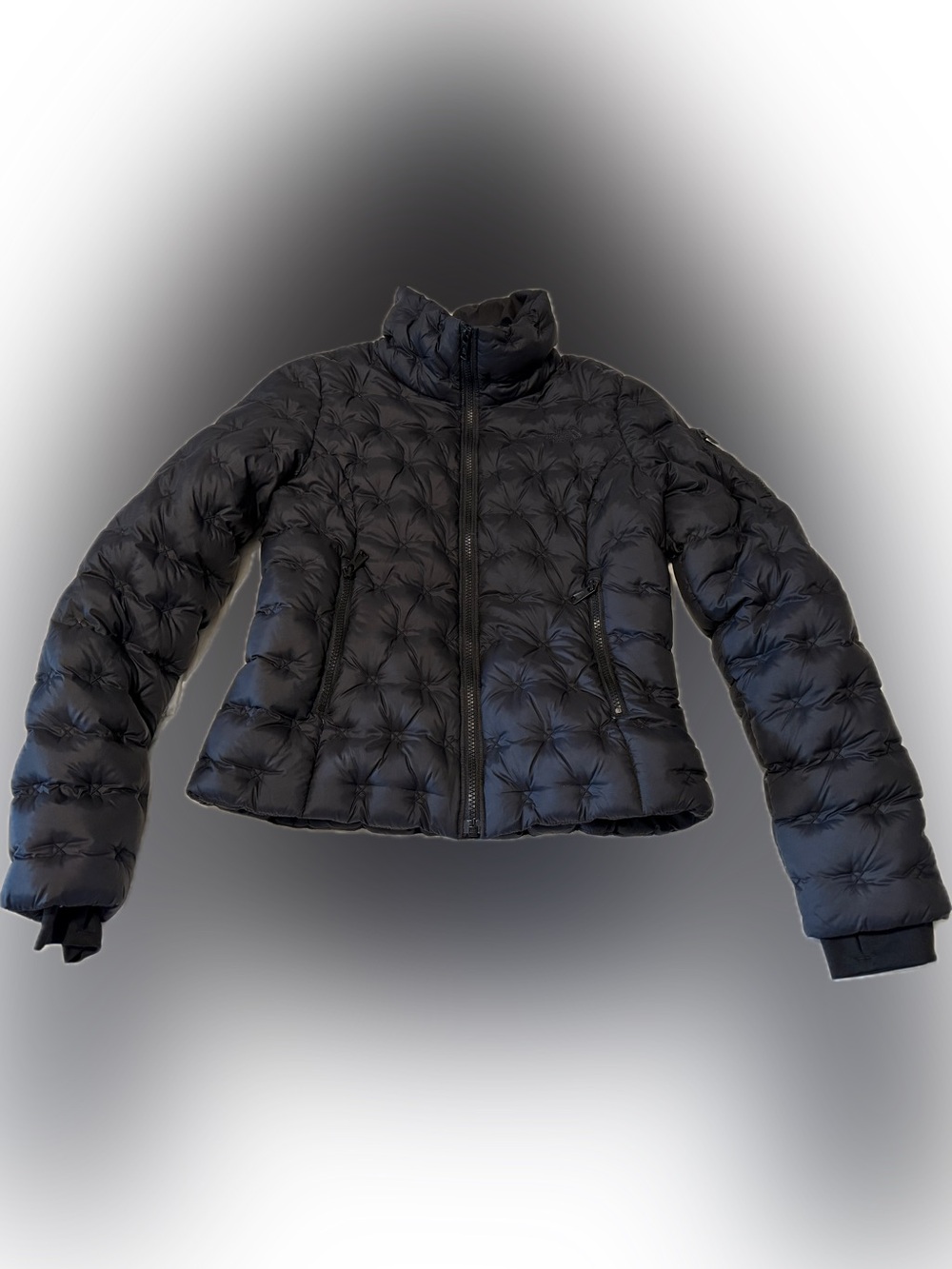 THE NORTH FACE WOMEN'S HOLLADOWN CROP JACKET 550 DOWN FILLED QUILTED BLACK Sz S - Picture 2 of 15